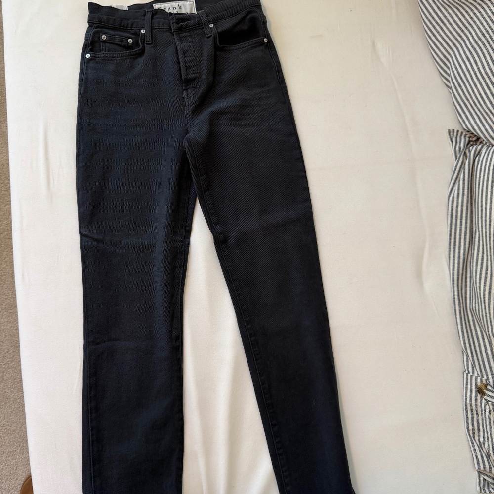 Frank and Eileen raw hem black jeans
